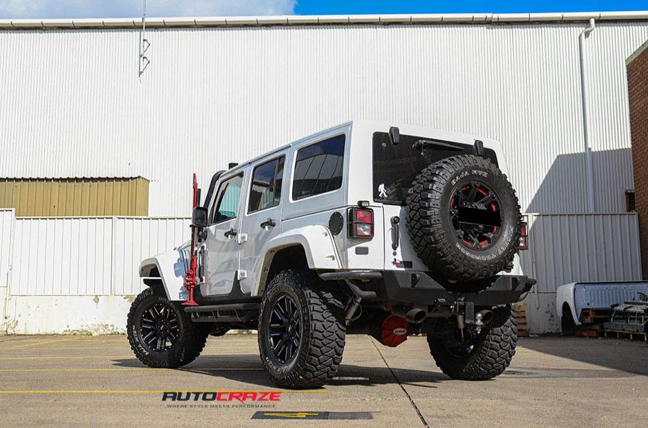 JEEP WRANGLER MO978 RAZOR BLACK SATIN MACHINED